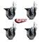 Service Caster Semi Steel Swvl Grip Ring Caster Set 4 w/3''Wheel&7/16''Stem-4 Swvl w/Top Lck BRK, 4PK SCC-GR20S415-SSR-PLB-716138-4 - alternate 3